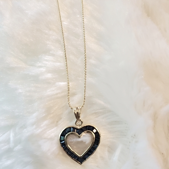 Jewelry - 14K GOLD SAPPHIRE HEART NECKLACE